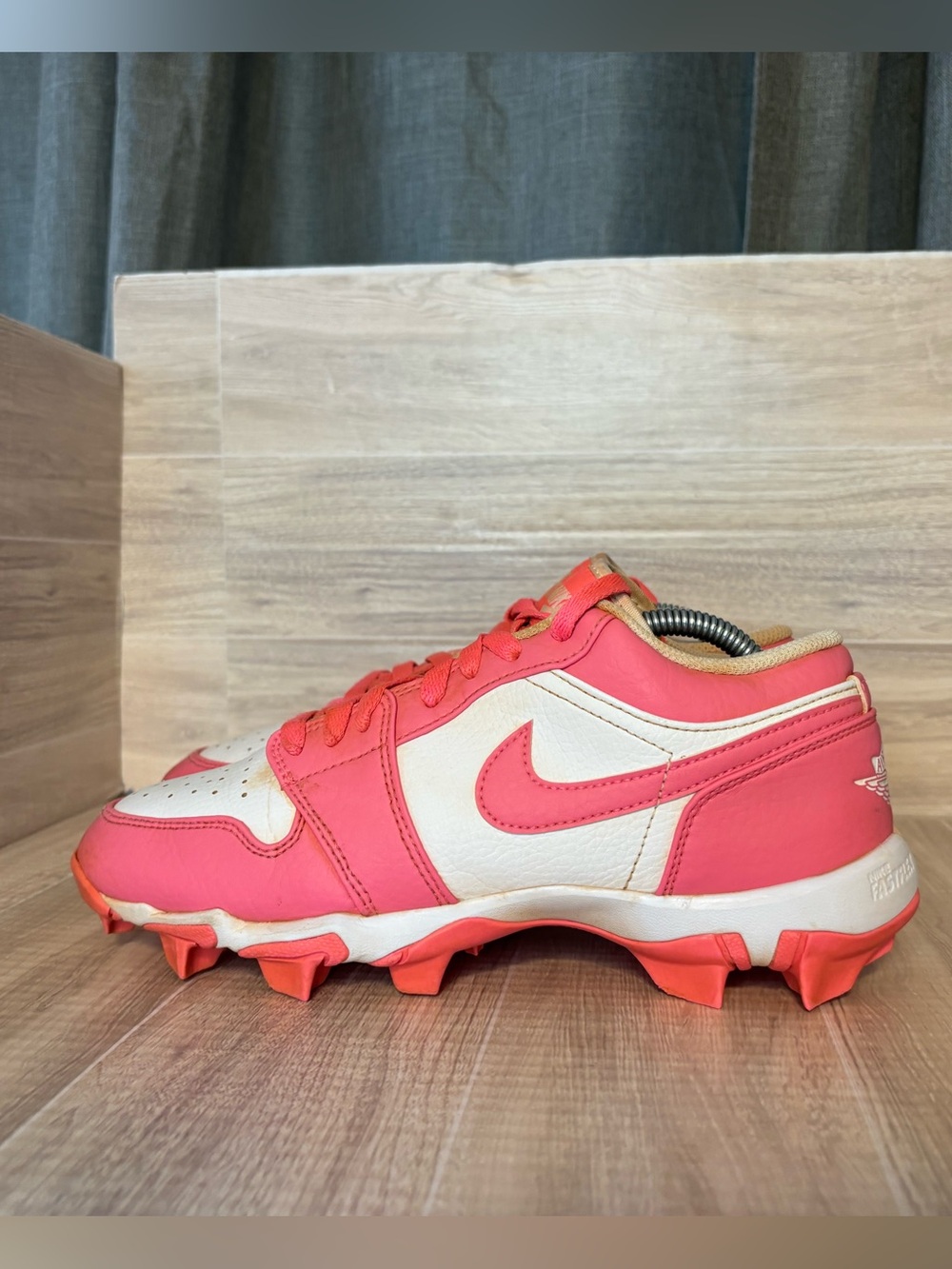 Jordan Kids Pink and White Cleats